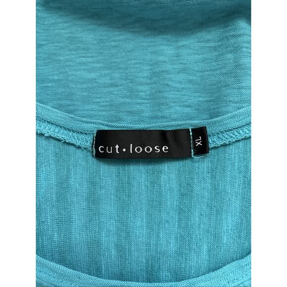 Cut Loose Linen Blend Maxi Tank Dress Women's XL Blue Asymmetrical Hem Lagenlook - Picture 7 of 8